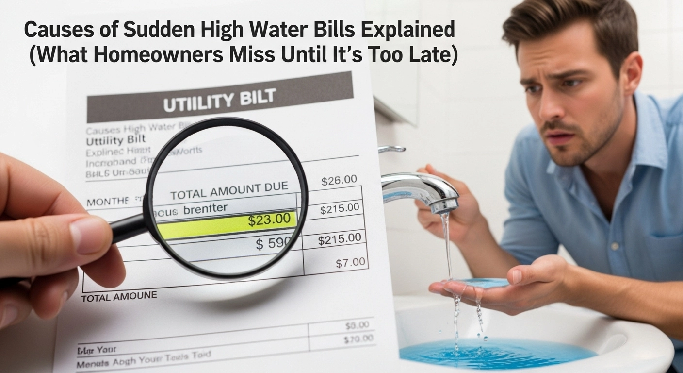 Causes of Sudden High Water Bills Explained (What Homeowners Miss Until It’s Too Late)